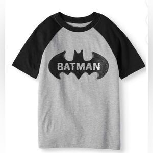 DC Comics Batman NEW Flip Sequins Raglan Short Sleeve Logo Tee T-shirt Size M 8